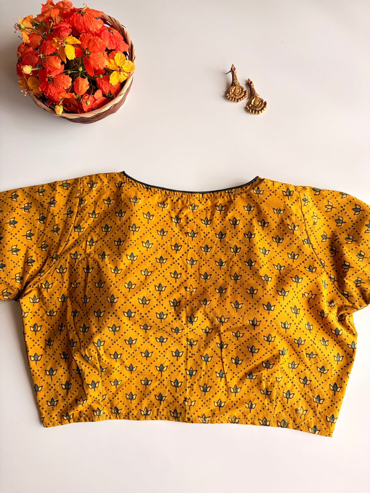 Yellow Ajrakh Blouse