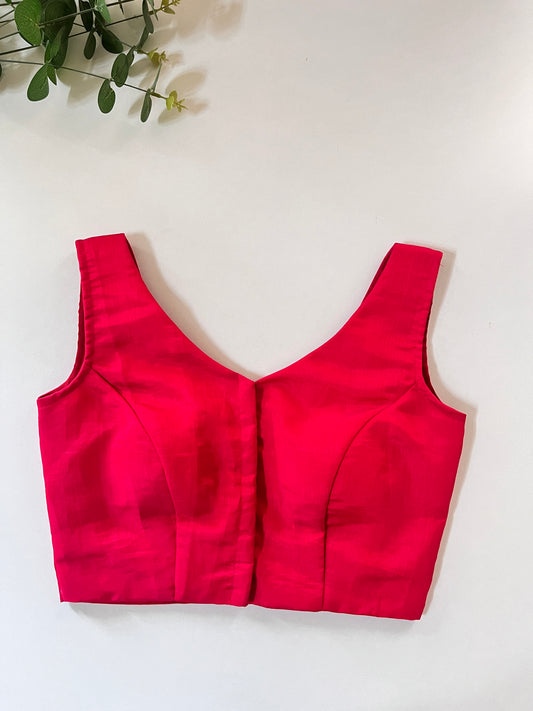 Hot Pink Sleeveless Blouse