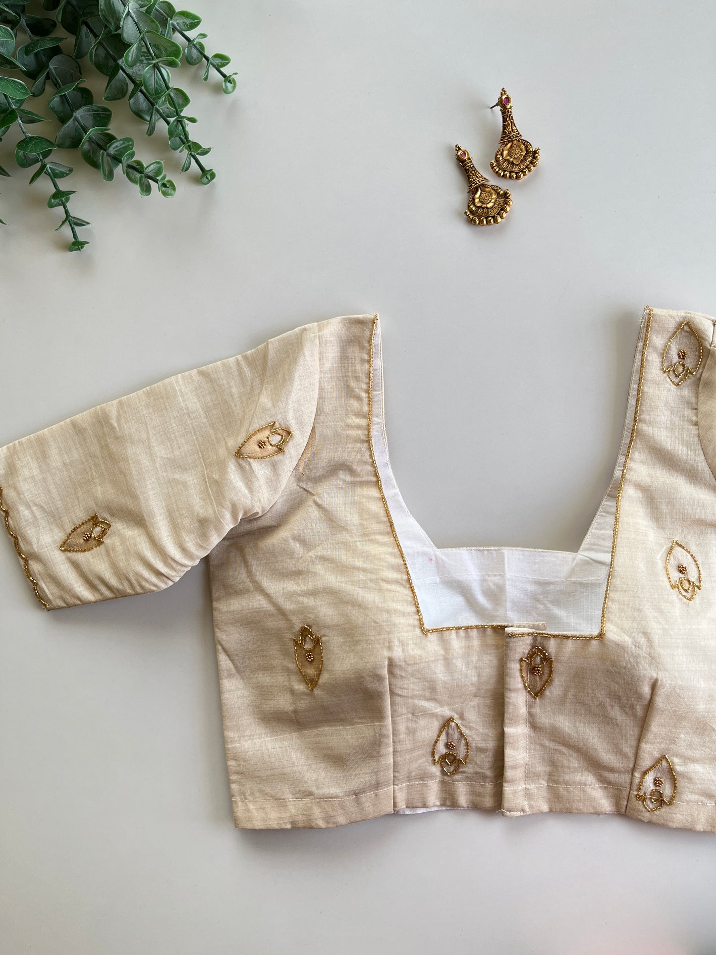 Light Beige Handwork Blouse