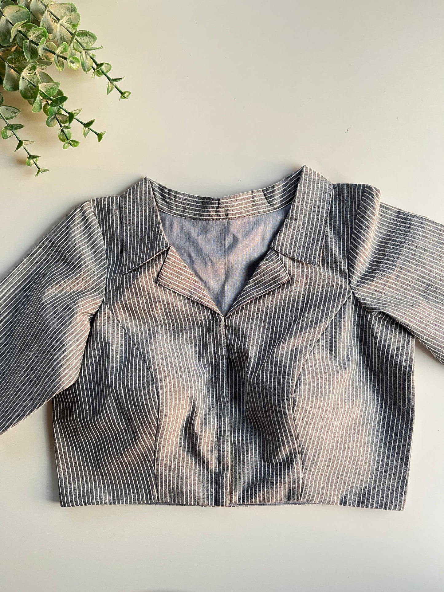 Grey Office Wear Blouse