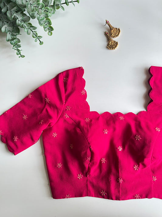 Pink Scallop Blouse