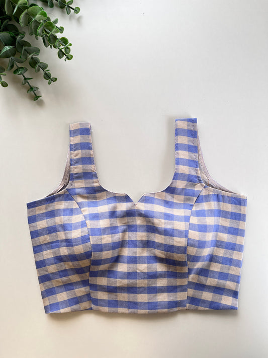 Blue Checkered Blouse