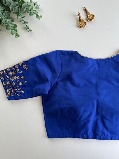 Royal Blue Handwork Blouse