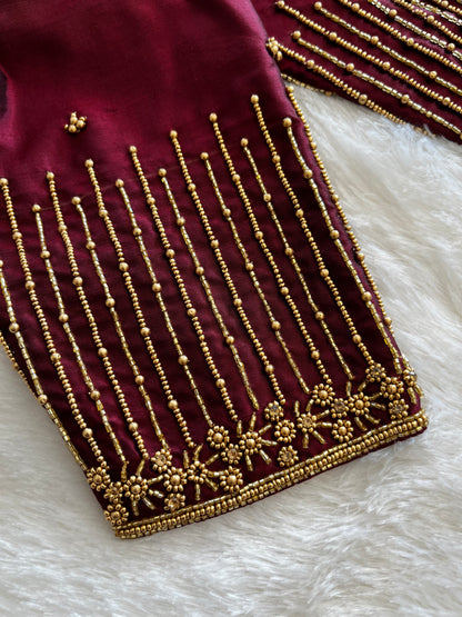Wine handworked blouse