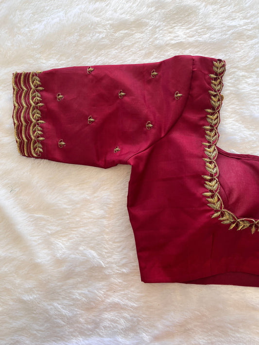 Maroon Scallop Blouse