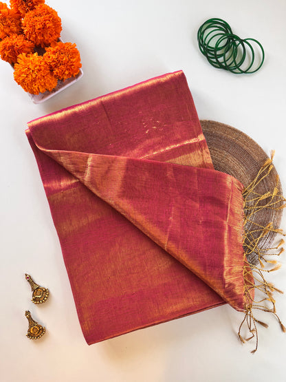 Pink Tissue Silk Saree