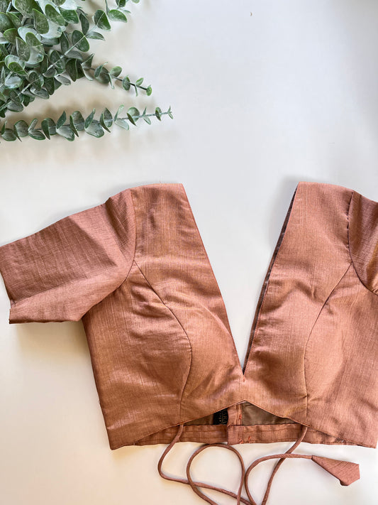 Nude Brown Silk Blouse