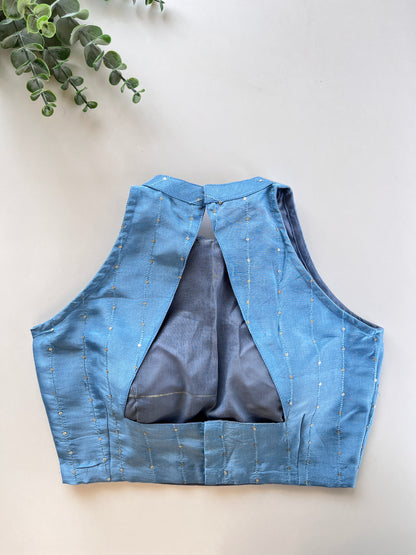 Powder Blue Halter Neck Blouse